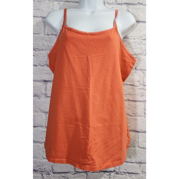 Lane Bryant Orange Adjustable Spaghetti Strap Tank Top 14 16 Lightweight Soft - Picture 1 of 4